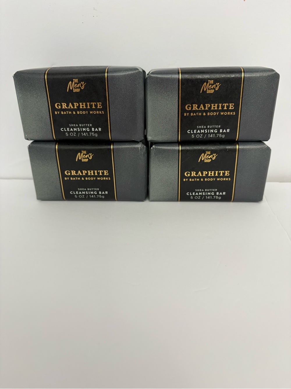 Bath & Body Works Men's Graphite SheaButter Cleansing Bar Soap 5 Oz Lot of 4 New